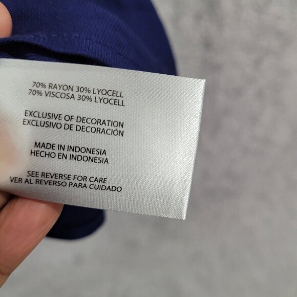 NEW Gap Womens S Navy Collared Short Sleeve Blouse Rayon & Lyocell Loose Fit - Picture 5 of 7